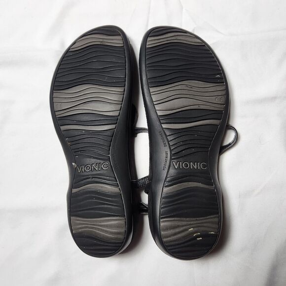 Vionic	Womens 8 Lizbeth Thong Medallion Sandal Black Silver - Picture 5 of 7